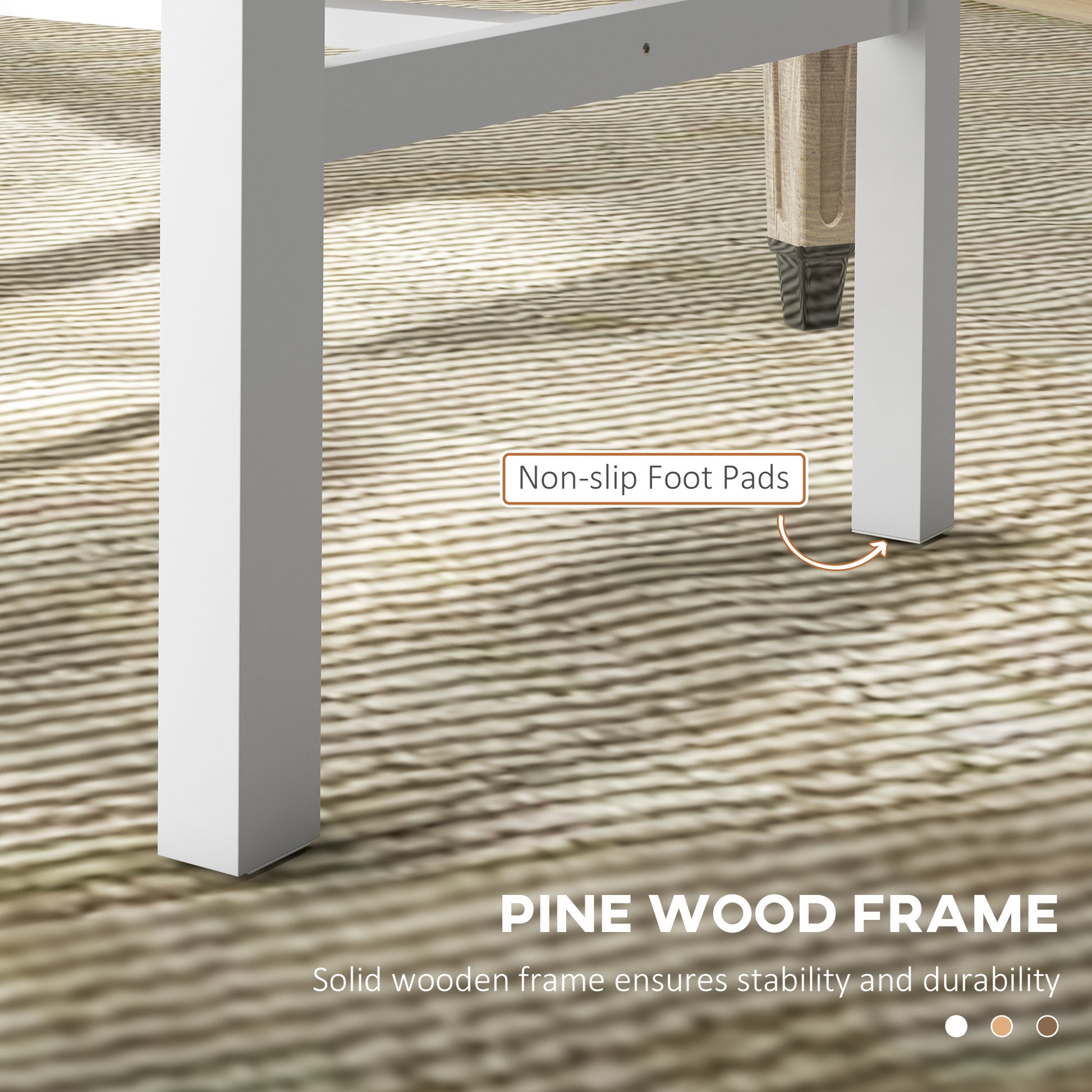 Homcom Farmhouse Armless Dining Chairs, Set Of 2 With Slat Back, White White Pine