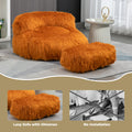 Coolmore Bean Bag Chair, Floor Sofa With Handle,Accent Sofa Chair With Ottoman For Gaming Reading Relaxing Orange Orange Foam Plush