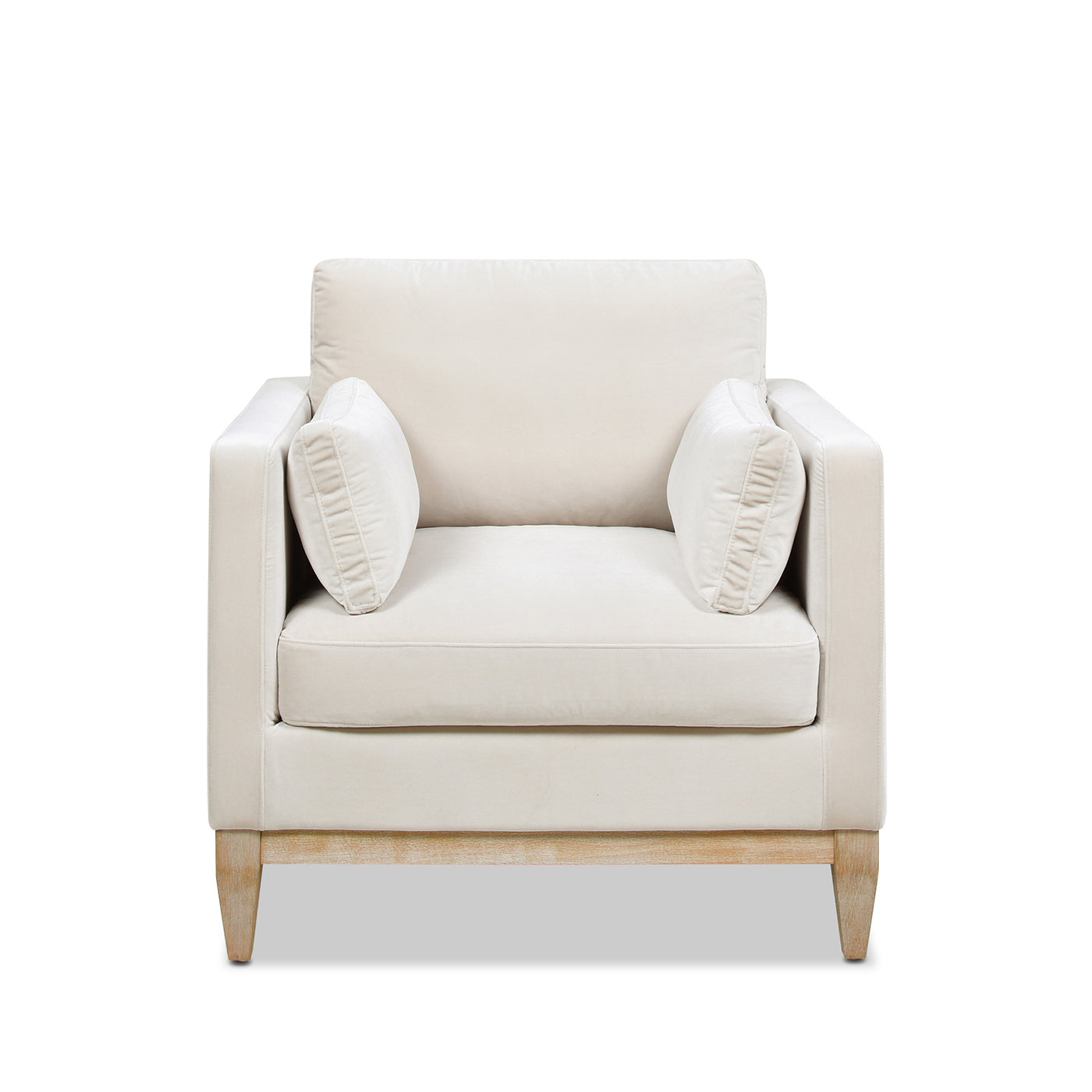Knox 36" Modern Farmhouse Arm Chair, French Beige Performance Velvet Beige Foam Velvet