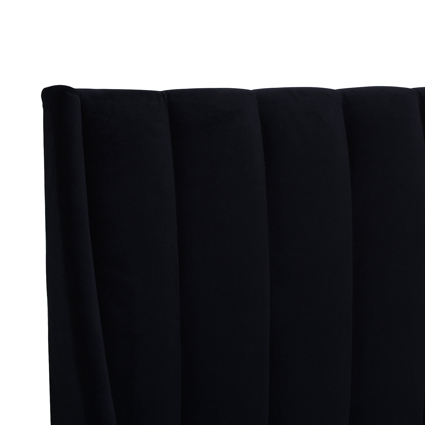 Aspen Vertical Tufted Headboard Platform Bed Set, King, Anthracite Black Velvet Box Spring Not Required King Anthracite Wood Foam Velvet Velvet