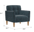 Joanne Blue Accent Chair Blue Foam Engineered Wood