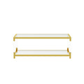 Modern Minimalist Style Gold Metal Frame With Acrylic Leg Coffee Table Cs 1195 Golden,Transparent Glass Acrylic