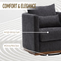 Coolmore Swivel Barrel Chair, Comfy Round Accent Sofa Chair For Living Room, 360 Degree Swivel Barrel Club Chair, Leisure Arm Chair For Nursery, Hotel, Bedroom, Office, Lounge Carbon Black Chenille Carbon Black Primary Living Space Foam Chenille