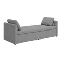 Modern Upholstered Chaise Lounger Daybed Small Single Daybed With 2 Drawers, No Mattress Needed, Perfect For Living Rooms & Home Office, Linen Fabric, Gray Gray Linen