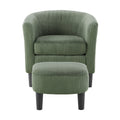 Modern Accent Chair,Upholstered Arm Chair Corduroy Single Sofa Chair With Ottoman Foot Rest Comfy Armchair For Living Room Bedroom And Office,Green Green Corduroy