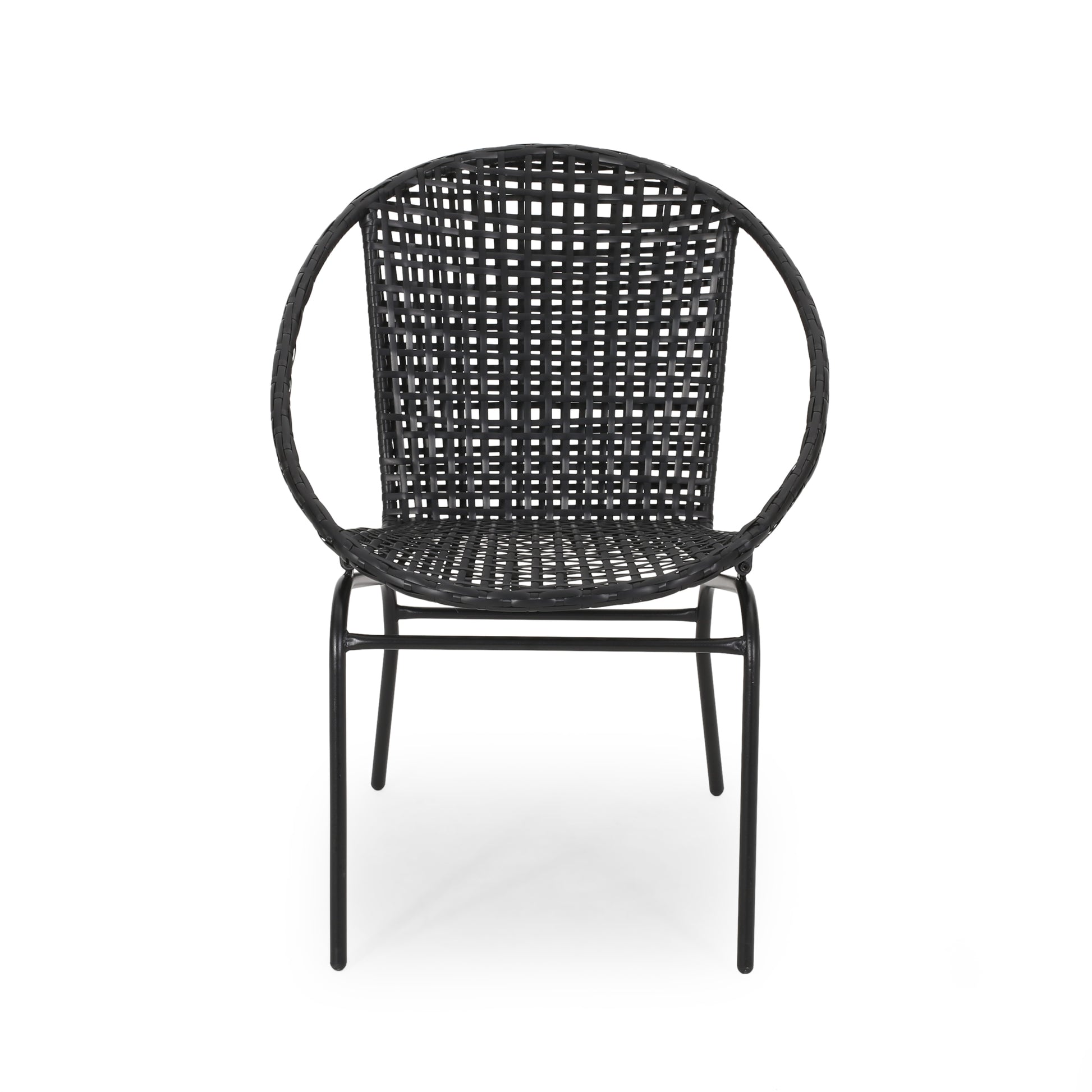 Java Chair Set Of 2 Black Pe Rattan Iron