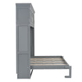 Queen Size Murphy Bed Wall Bed With Top Cabinets,Gray Queen Gray Plywood