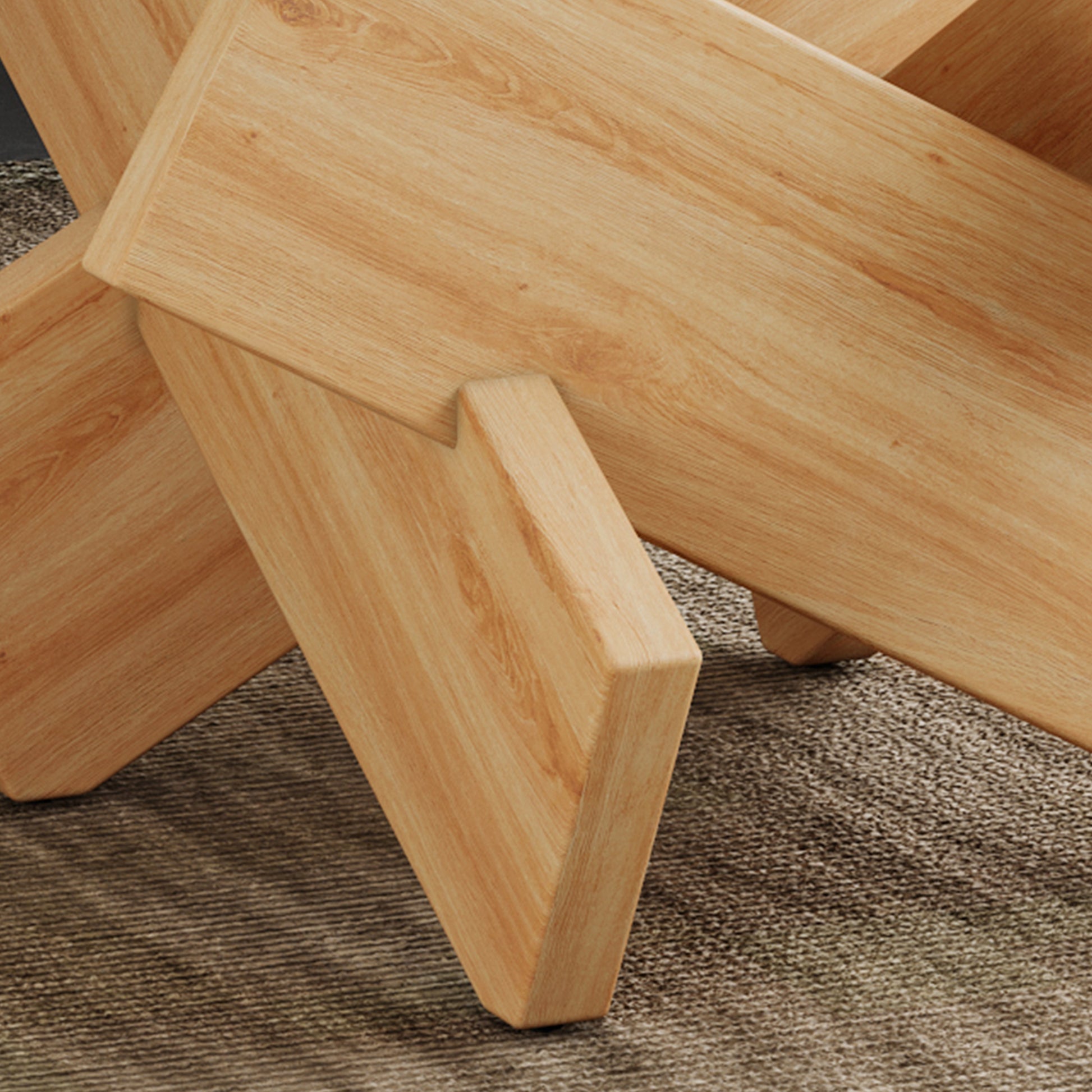 Circular Glass Coffee Table, 33.4 Inch Modern And Distinctive Design Tea Table. Tempered Glass Countertop, Wood Colored Mdf Table Legs. Suitable For Living Rooms And Farmhouses Transparent Glass