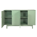 Stylish And Functional 4 Door Intaglio Storage Cabinet With Pine Legs, Solid Wood Pulls And Mdf, For Living Room Bedroom,And Kitchen,Mint Green Mint Green Mdf
