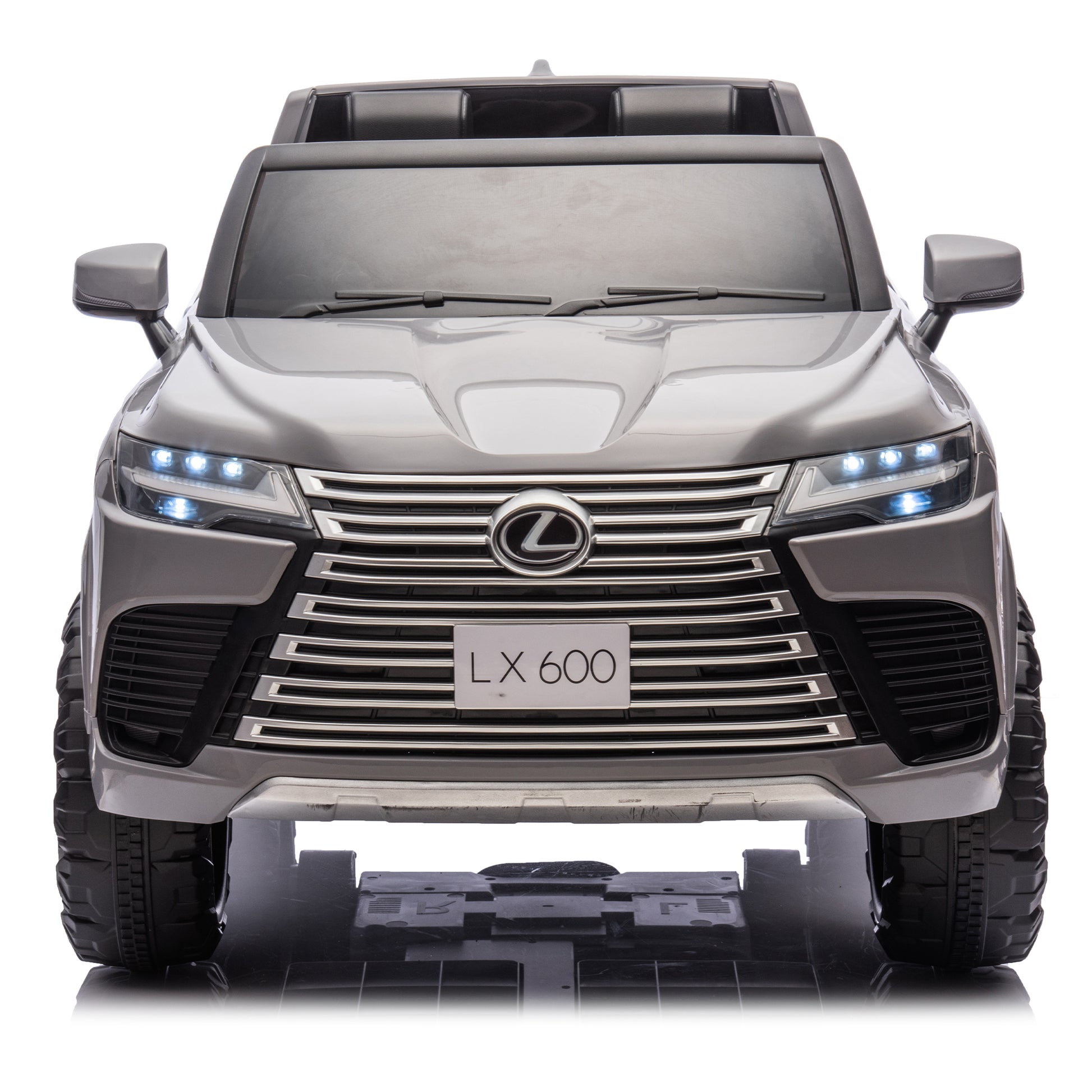 Licensed Lexus Lx600 24V Two Seater Kids Ride On Car W Parents Control,Seat Width 20 Inches,2Wd,Four Wheel Suspension,Bluetooth,Mp3,Music,Adjustable Volume,Power Display,Speeds 1.86 3.11Mph For Kids. Gray Polypropylene