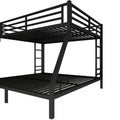 Metal Queen Over King Bunk Bed For Teens And Adults,Space Saving Noise Reduced No Box Spring Needed, Black Black Metal