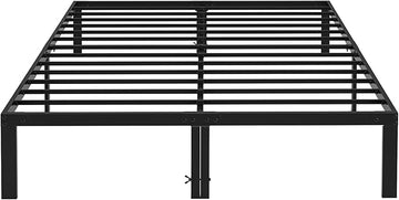 Full Size Bed Frame, 14 Inch Platform Bed No Box Spring Needed, Sturdy Metal Bed Frame Full Size, Storage Space Under The Bed Heavy Duty Frame Bed, Black Black Metal
