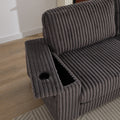 110 Inch Oversized Corduroy Corner Sofa,L Shaped Corner Couch With Two Storage Spaces,Usb Port & T Pyce Port And Cup Holderdeep Seat Comfy Upholstered Couches For Living Room Not Freely Combinable Dark Grey Corduroy 5 Seat