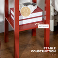 Homcom 2 Tier Side Table With Drawer, Narrow End Table With Bottom Shelf, For Living Room Or Bedroom, Red Red Mdf