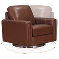 Hayward Swivel Leather Chair Pecan Memory Foam Genuine Leather