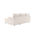 United We Win Furniture, Modular L Shaped Sofa, Modular Long Sofa With Reversible Chaise Lounge, Sofa Bed, Sleeper Sofa, Modular Sofa Combination With Storage Seats. Beige Velvet 3 Seat