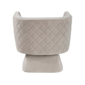 1Pc Swivel Chair Taupe Velvet Fabric Upholstery Solid Wood Diamond Pattern Stitched Back Comfort Chair Living Room Furniture Taupe Primary Living Space Contemporary Plywood,Solid Wood