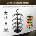 K Cups Holder K Cup Carousel Coffee Pods Storage Organizer Stand Comes All In One Piece Black Black Metal