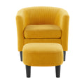 Modern Accent Chair,Upholstered Arm Chair Corduroy Single Sofa Chair With Ottoman Foot Rest Comfy Armchair For Living Room Bedroom And Office,Yellow Yellow Corduroy