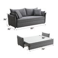 Irina Sofa W Sleeper, Gray Fabric Lv03100 Gray Upholstered 2 Seat