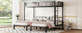 Twin Over Twin & Twin Bunk Beds For 3, Twin Xl Over Twin & Twin Bunk Bed Metal Triple Bunk Bed, Black Black Metal
