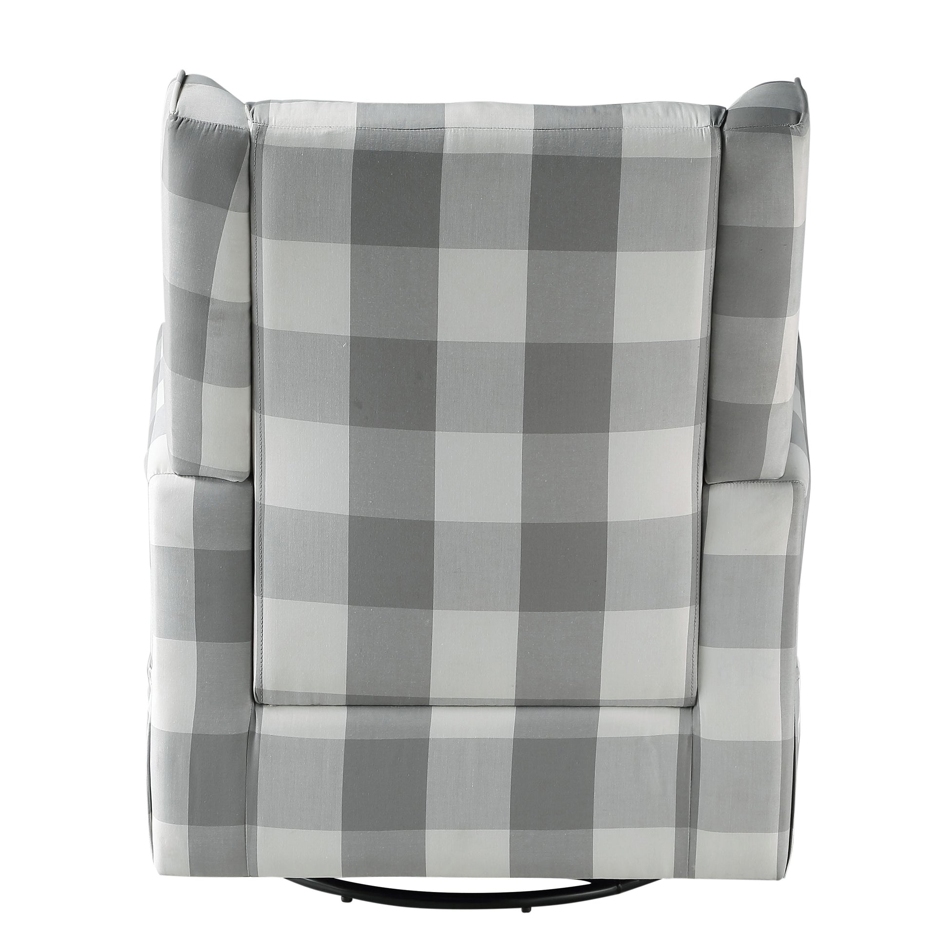 Grey And White Rolled Arm Swivel Chair With Glider Grey Primary Living Space Traditional Pine Wood Fabric