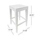 Counter Stool Set Of 2 White Fabric