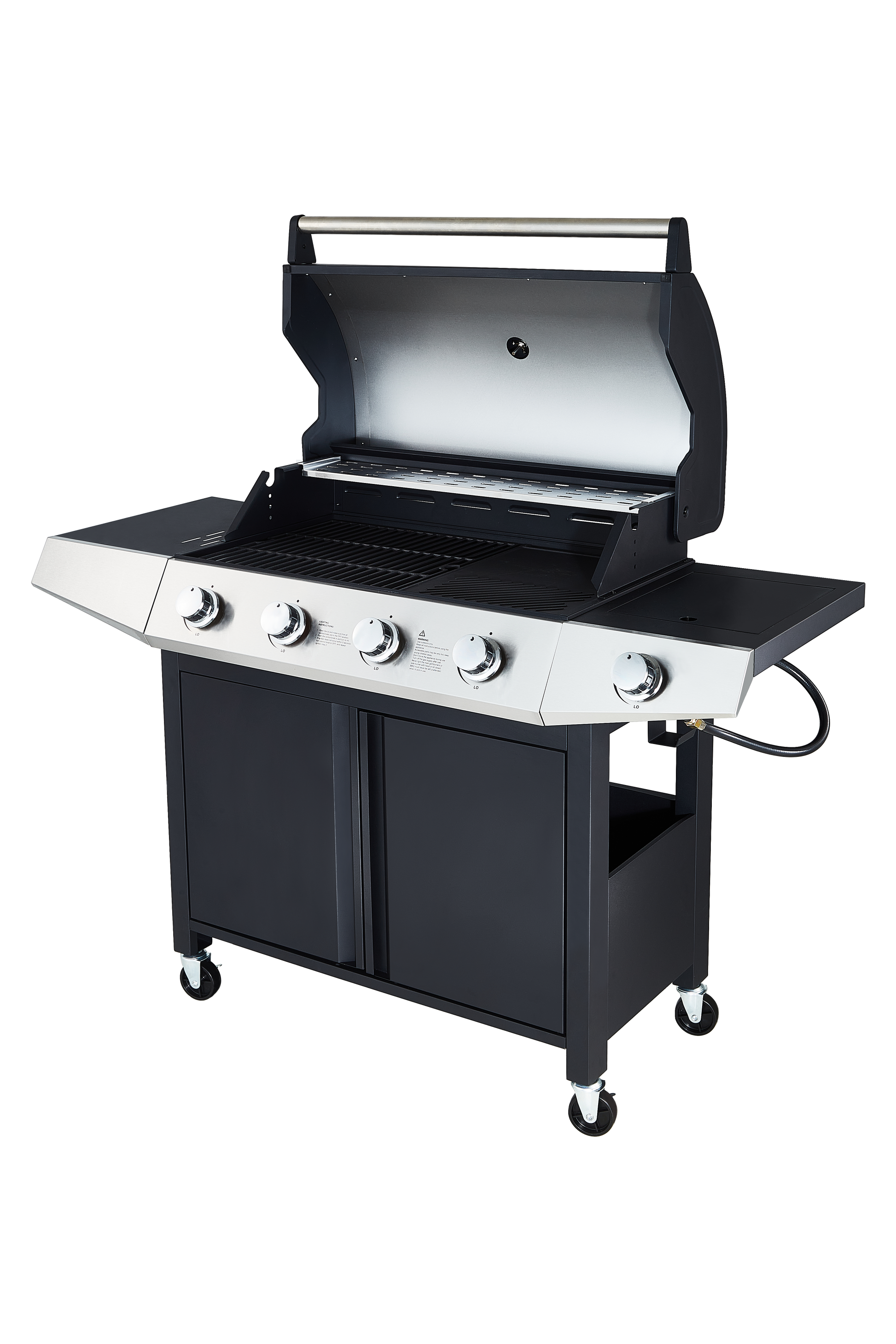 Propane Grill 4 Burner Barbecue Grill Stainless Steel Gas Grill Black Silver Garden & Outdoor Stainless Steel