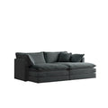 4 Piece Upholstered Sectional Sofa, 1 Piece Of 2 Seater Sofa And 2 Piece Of Ottomans2 Seater Loveseat Lounge With Ottomansgray Chenille Gray Chenille 2 Seat