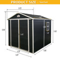 6X8Ft Resin Outdoor Storage Shed Kit Perfect To Store Patio Furniture,Black Black Plastic