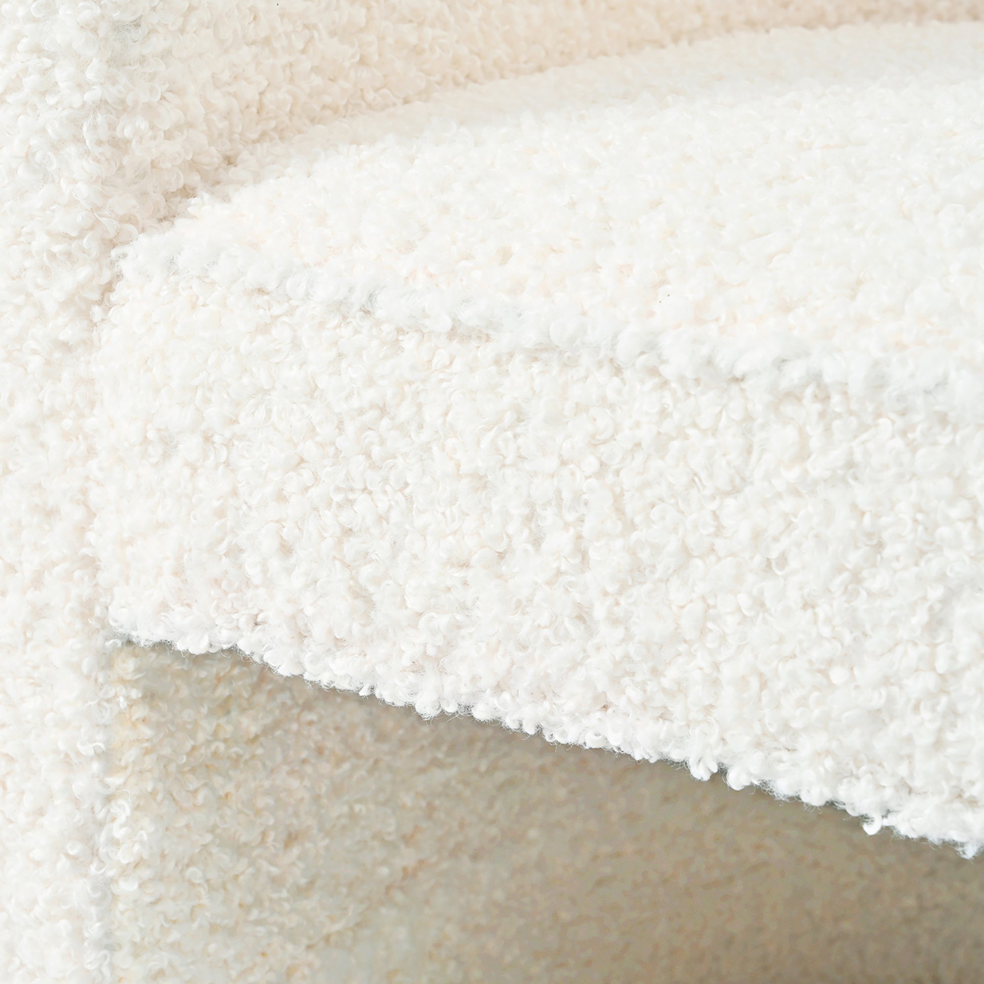 Mirod Stylish Curved Design, Comforting Embrace, Versatile Aesthetic, Dual Purpose Decorative Accent Chair, For Living Room,Bedroom And Study White Boucle