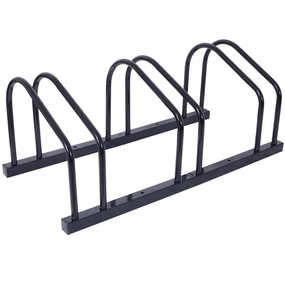 3 Bikes Floor Bike Stand, Bike Parking Rack Garage Bike Storage Stand Indoor Outdoor 22 28" Wheel Stand, Max. Tire Width 2.15",Black Painted Black Steel