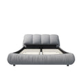 Queen Size Luxury Upholstered Platform Bed With Oversized Padded Backrest And Solid Wood Frame,Suitable For Multiple Heights Of Mattresses,Grey Old Sku:W1885S00006 Box Spring Not Required Queen Grey Wood Pine Solid Wood
