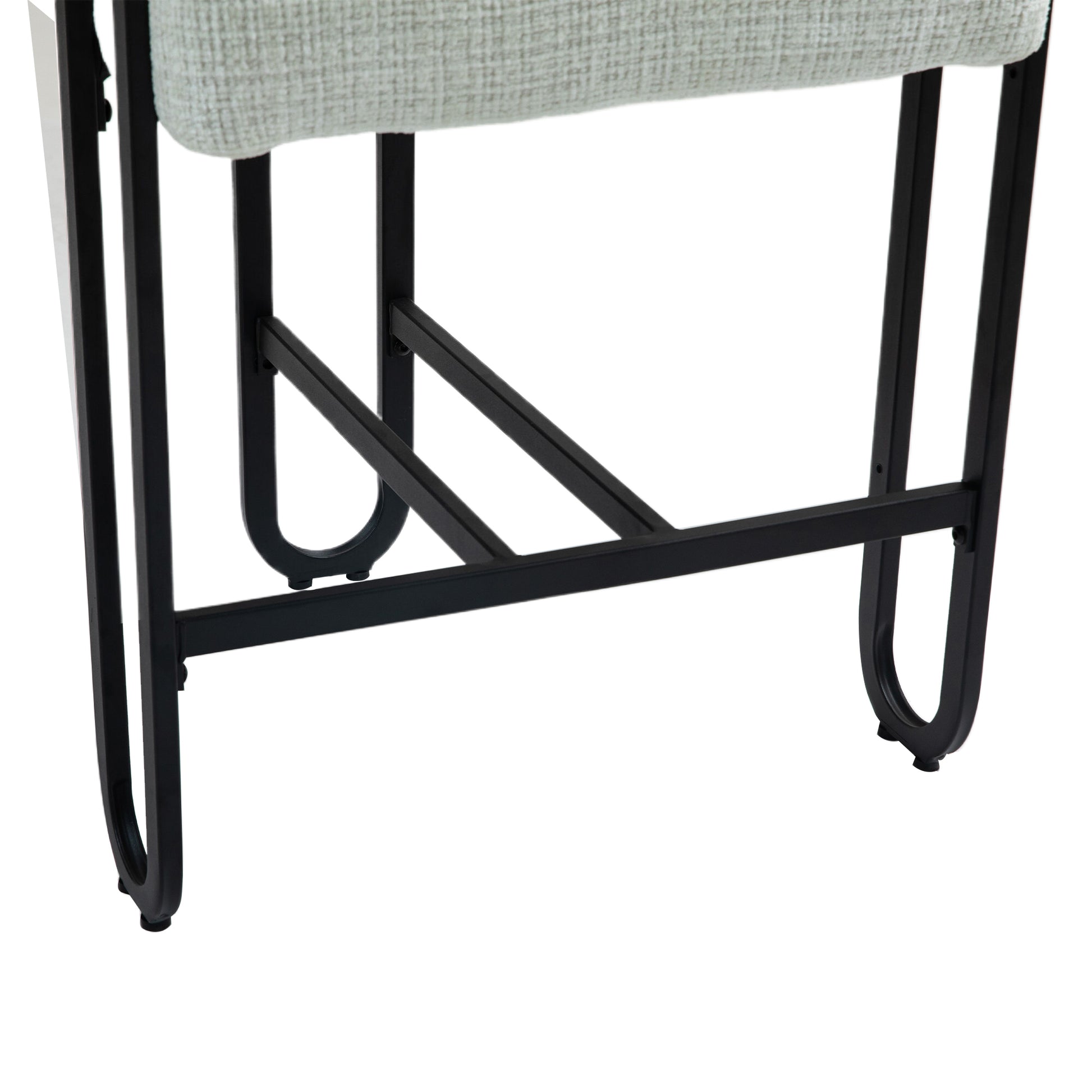 Coolmore Bar Stools Set Of 2, Modern Bar Stool With Back, Black Metal Frames, Upholstered Bar Stools For Kitchen Island, Pub, Club Beige Chenille Beige Dining Room Foam Chenille