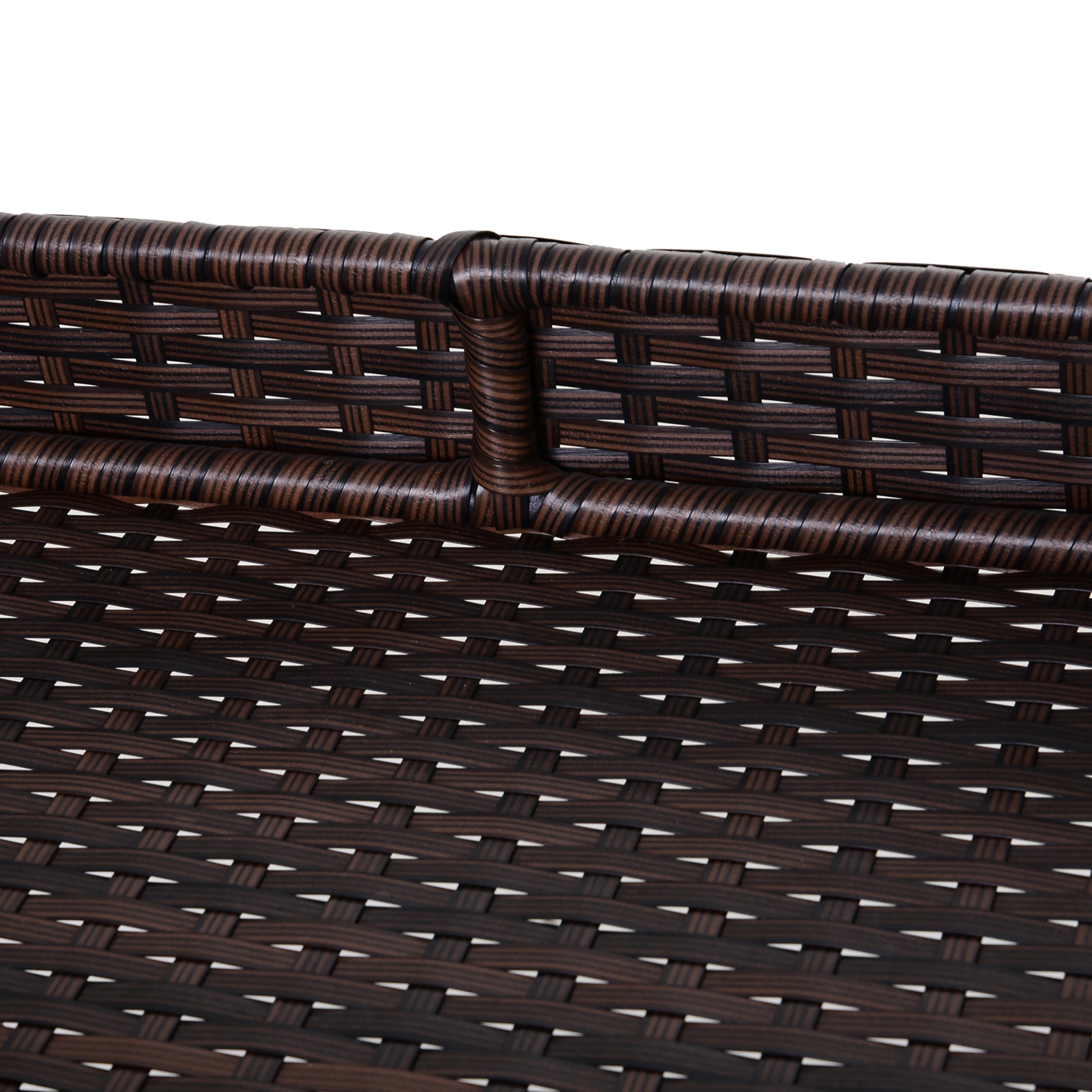 Outsunny Rattan Wicker Serving Cart With 2 Tier Open Shelf, Outdoor Wheeled Bar Cart With Brakes For Poolside, Garden, Patio Brown Steel