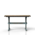 X Based Counter Height Casual Dining Table Aqua Blue Solid Wood Mdf