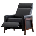 Wood Framed Pu Leather Recliner Chair Adjustable Home Theater Seating With Thick Seat Cushion And Backrest Modern Living Room Recliners, Black Old Sku:Pp289527Aab Black Pu Pu