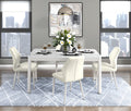 Modern Dining Side Chairs Set Of 2, Beige Velvet Upholstered White Metal Legs Furniture Beige Dining Room Modern,Ultra Modern Side Chair Metal