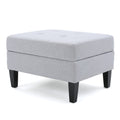Storage Ottoman Light Grey Fabric