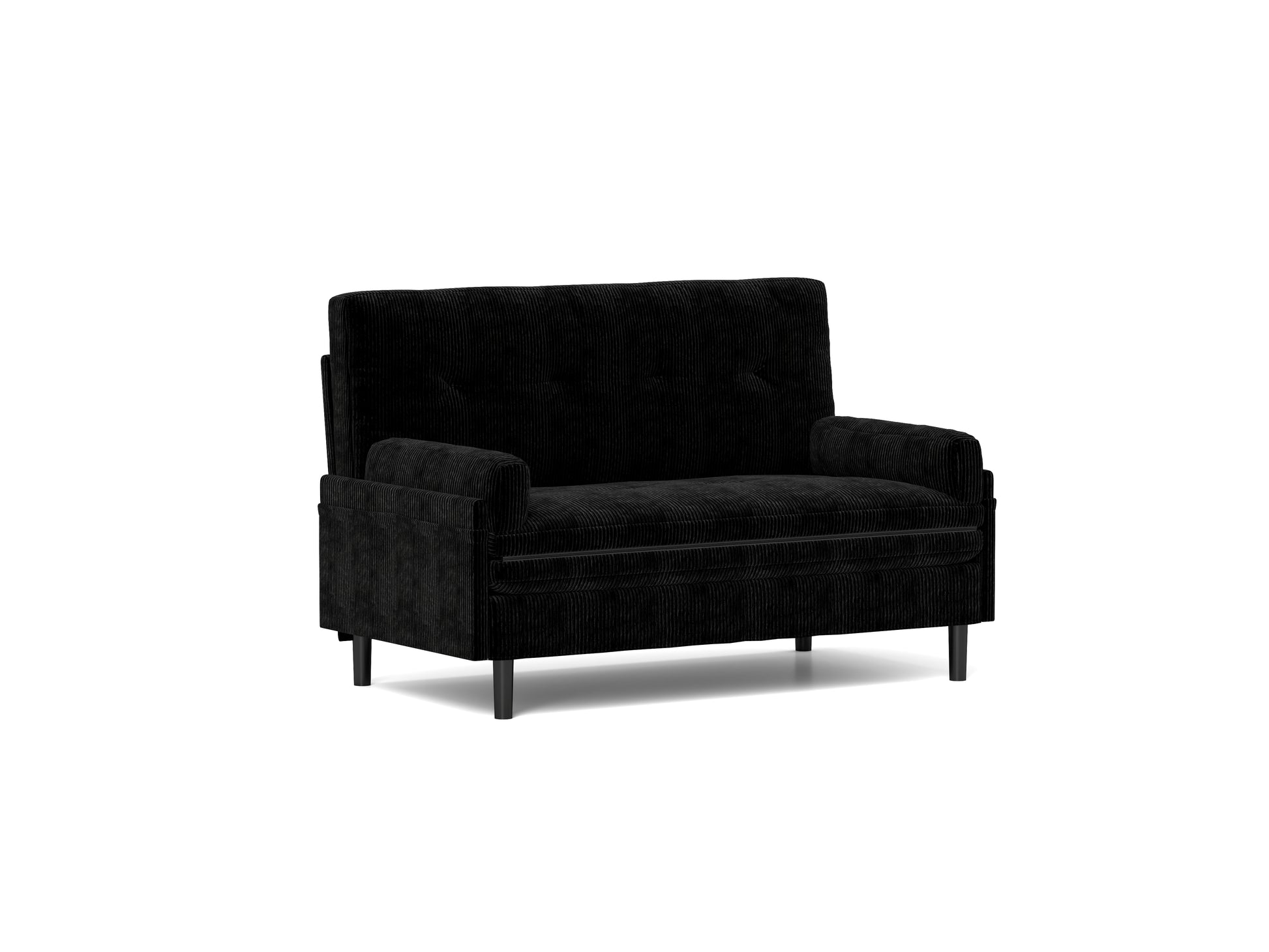 Black 2 Seater Sofa Sleeper With Recline Fuction Black Velvet Metal Primary Living Space Medium Soft Loose Back Pillow Top Arms Foam Fabric Metal 2 Seat