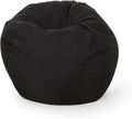 Chrisholm Black Bean Bag 25 In. X 34 In. X 34 In. Black Fabric