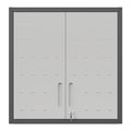 Metal Wall Mounted Tool Storage Cabinet With Locking Door And 1 Shelf 1 Opened Drawer For Garage Warehouse,Office,Assembly Required Black Gray Modern Metal