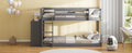 Twin Over Twin Bunk Bed With 4 Drawers And 3 Shelves Gray Twin Gray Solid Wood