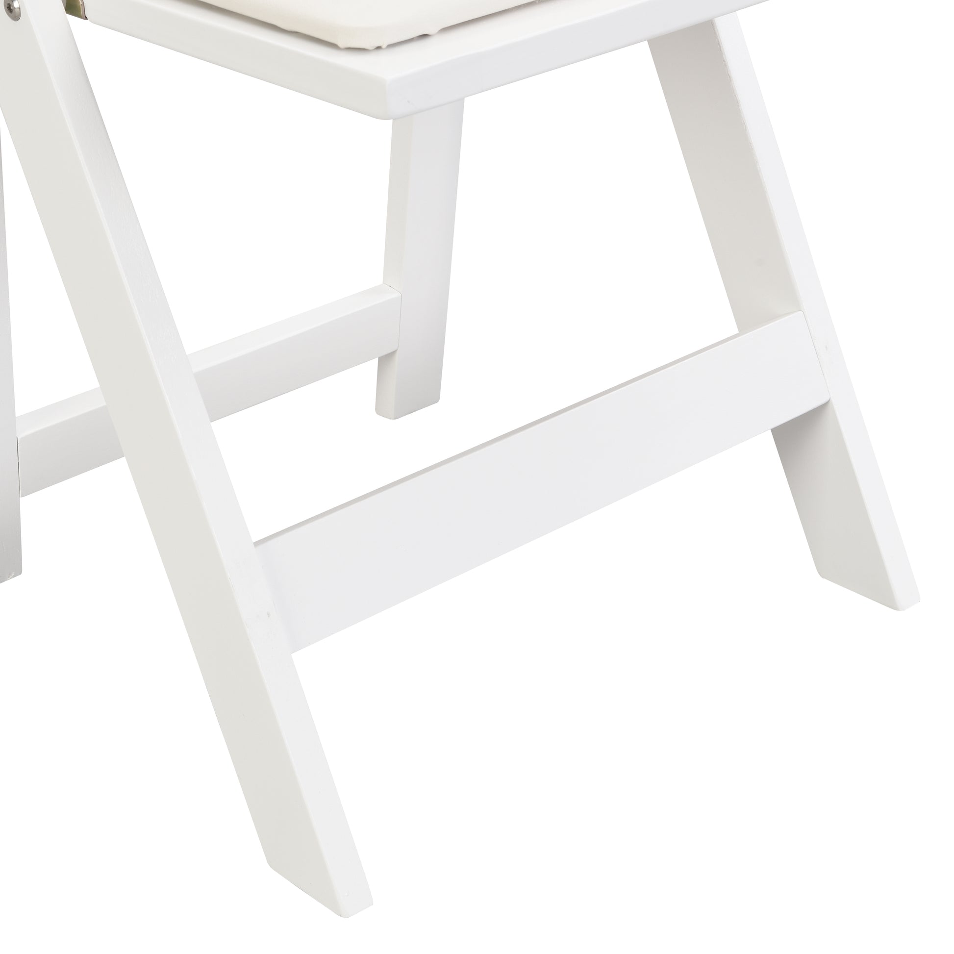 Upholstered Folding Chair,Space Saving, Easy To Carry, ,4Pcs,Beige Cushion White Shelf,Dining Room Beige White Wood