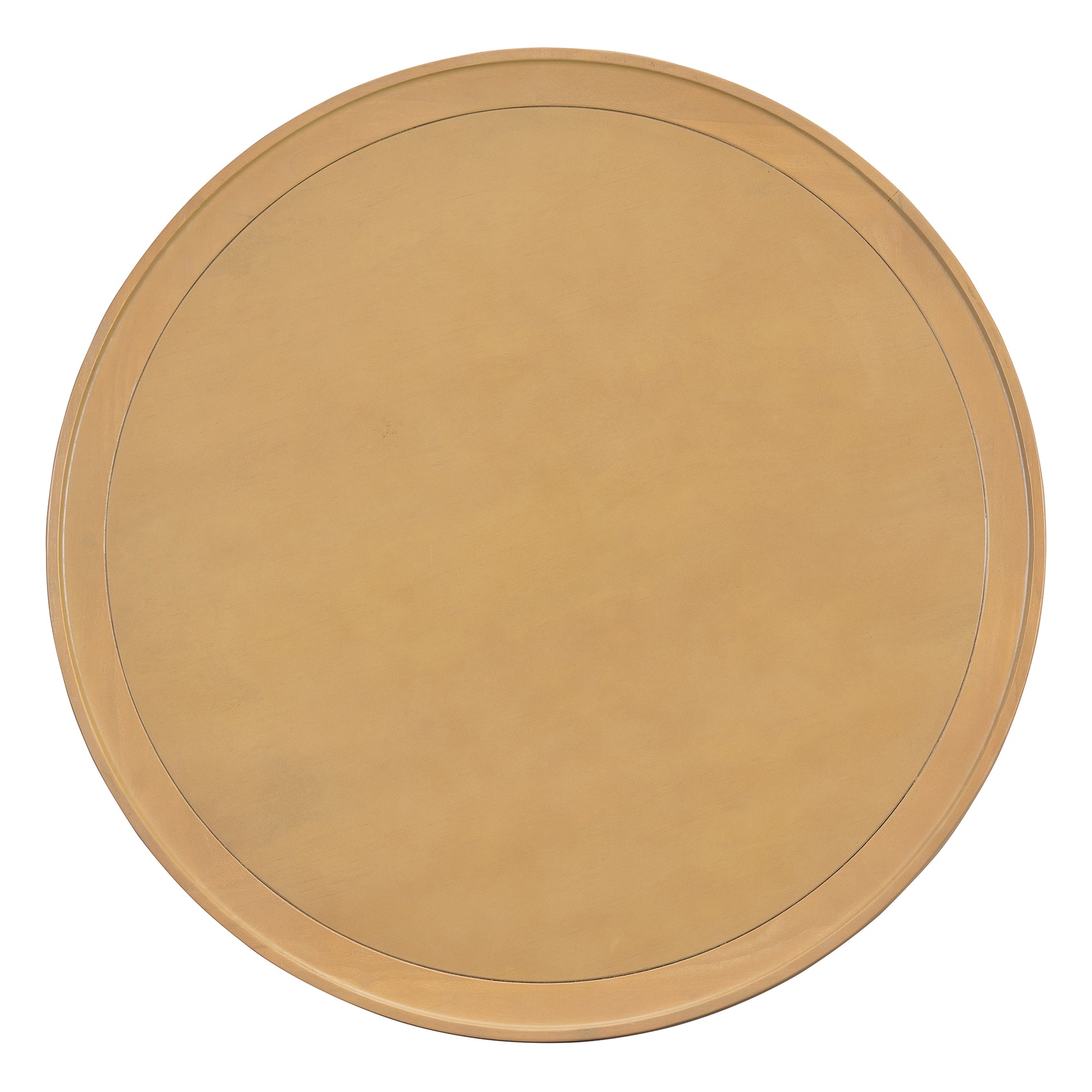 2 Tiered Round Natural Wood Coffee Table With Storage Rattan Base In 31.3'' Natural Rubber Wood