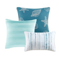 6 Piece Printed Quilt Set With Throw Pillows Aqua Full Queen Full Aqua Cotton