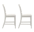 Haidel White Slat Back Counter Stools, Set Of 2 White Solid Wood