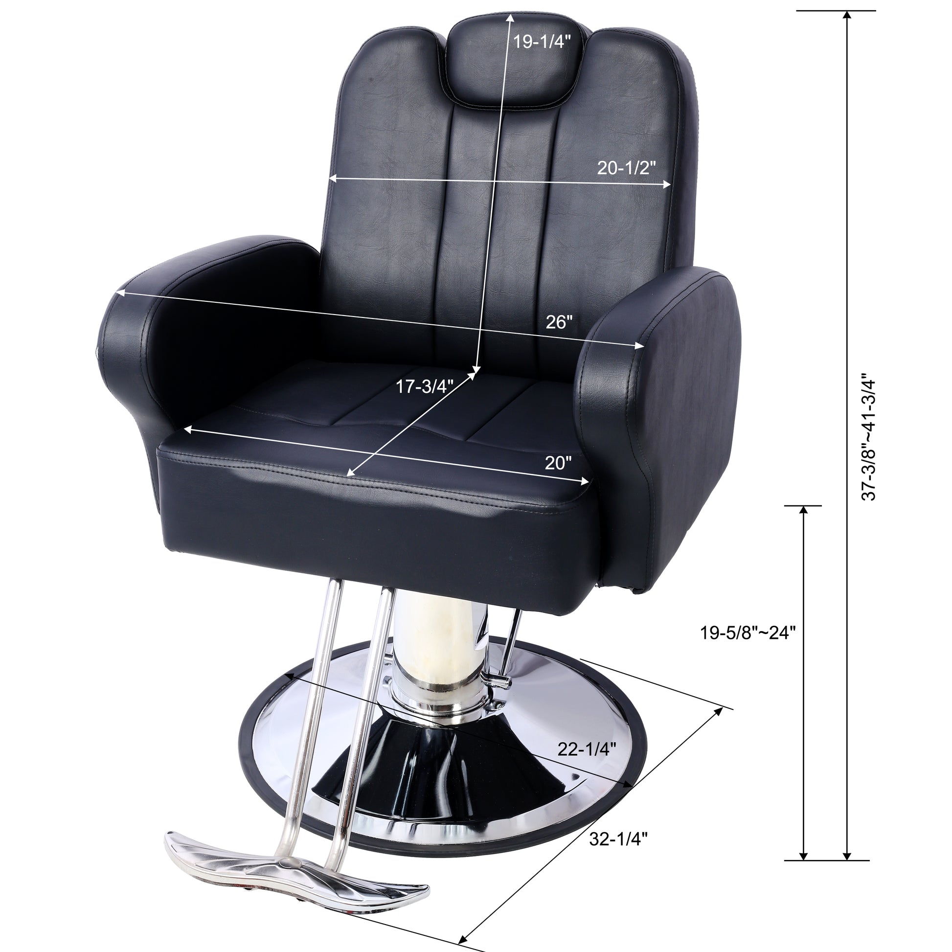 Artist Hand Hair Stylist All Purpose Barber Chair For Barbershop Salon Chair,Heavy Duty Hydraulic Barber Chair Spa Furniture Shampoo Reclining Extra Wider Seat Beauty Hair Salon Equipment Black Black Pu
