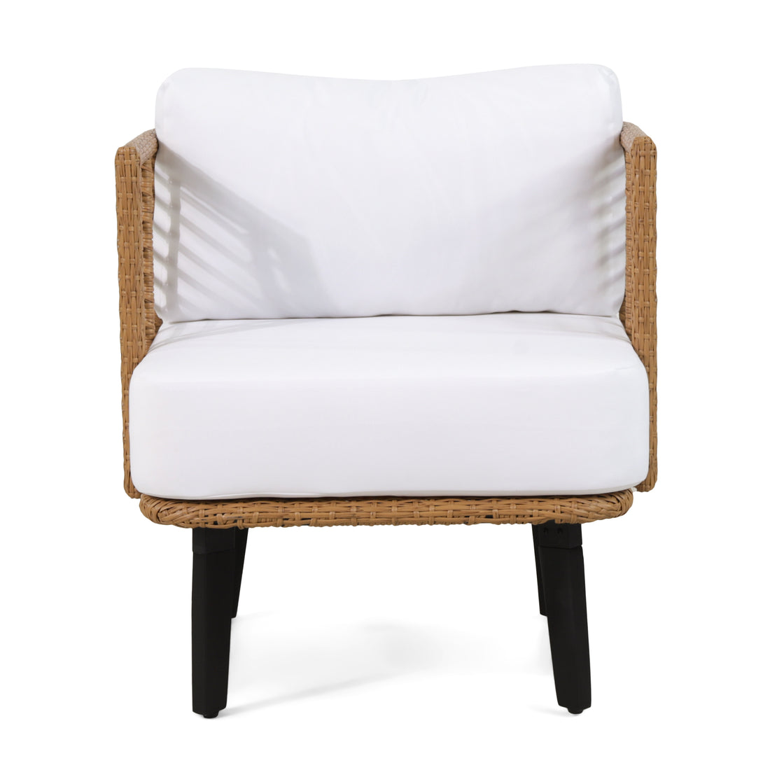 Nic Club Chair Brown Pe Rattan Iron Waterproof Fabric