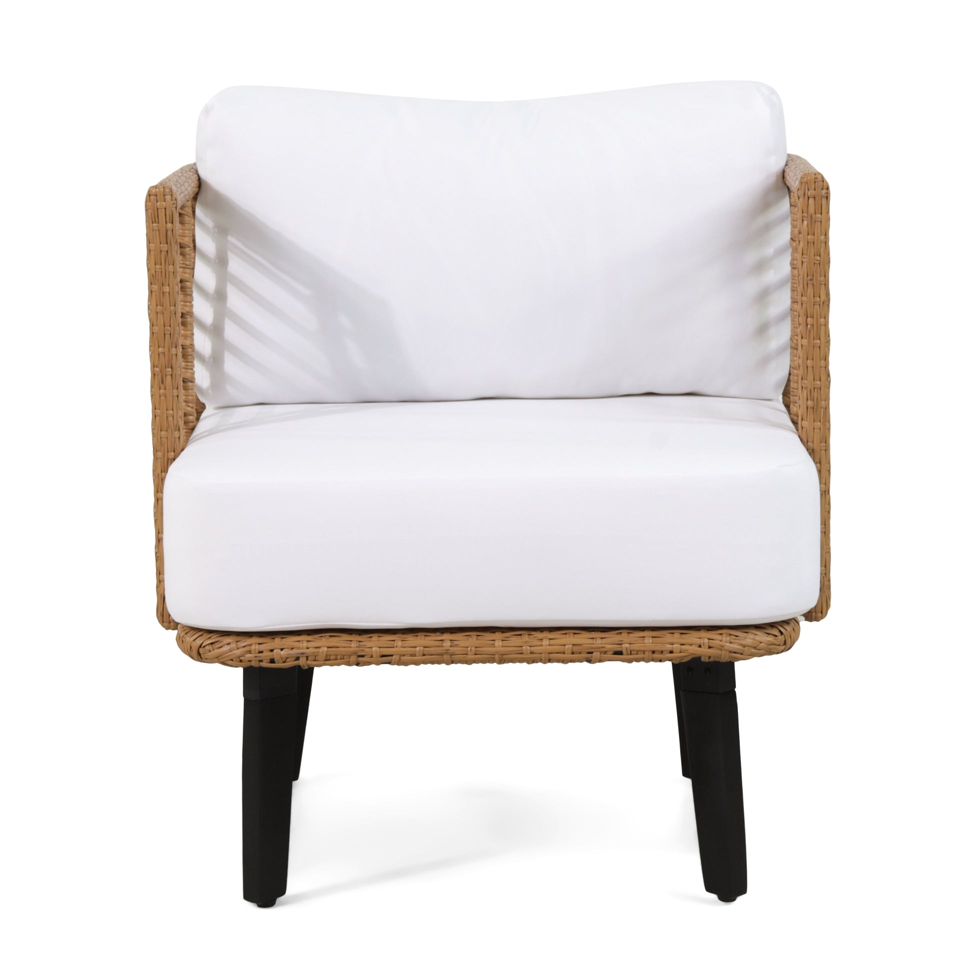 Nic Club Chair Brown Pe Rattan Iron Waterproof Fabric